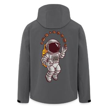 Astronaut Kaffee Kaffeebohnen Weltall Weltraum All - Recycelte Männer Softshell-Jacke von Stanley/Stella - Anthrazit - Hinten - AI Model Male 185 light (185cm)