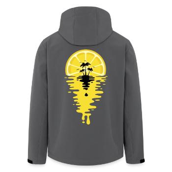 Sunset Zitronensaft - Lemon Sunset - Recycelte Männer Softshell-Jacke von Stanley/Stella - Anthrazit - Hinten - AI Model Male 185 light (185cm)