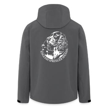 English Springer Spaniel Jagd Portrait Wilsigns - Recycelte Männer Softshell-Jacke von Stanley/Stella - Anthrazit - Hinten - AI Model Male 185 light (185cm)