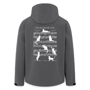 Cats Musiknoten - Weißes Thema - Recycelte Männer Softshell-Jacke von Stanley/Stella - Anthrazit - Hinten - AI Model Male 185 light (185cm)