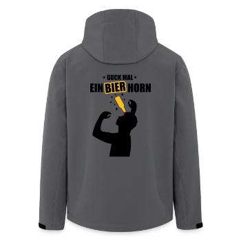 Ein Bierhorn - Malle T-Shirt - Mallorca Crew Shirt - Recycelte Männer Softshell-Jacke von Stanley/Stella - Anthrazit - Hinten - AI Model Male 185 light (185cm)