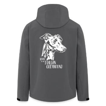 Loved by an ITALIAN GREYHOUND Hundespruch Wilsigns - Recycelte Männer Softshell-Jacke von Stanley/Stella - Anthrazit - Hinten - AI Model Male 185 light (185cm)