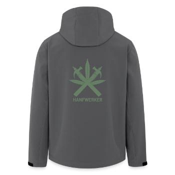 Hanf Weed Gras Marihuana Hanfwerker Zimmerer - Recycelte Männer Softshell-Jacke von Stanley/Stella - Anthrazit - Hinten - AI Model Male 185 light (185cm)