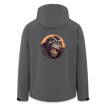 Cooler Gorilla Brüllt Affenmotive Design - Recycelte Männer Softshell-Jacke von Stanley/Stella - Anthrazit - Hinten - AI Model Male 185 light (185cm)