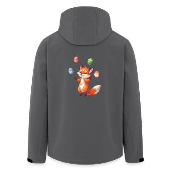 Oster Rotfuchs Jongliert Eier - Recycelte Männer Softshell-Jacke von Stanley/Stella - Anthrazit - Hinten - AI Model Male 185 light (185cm)
