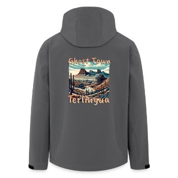 Terlingua Ghost Town: Grunge Charme der Wüste - Recycelte Männer Softshell-Jacke von Stanley/Stella - Anthrazit - Hinten - AI Model Male 185 light (185cm)