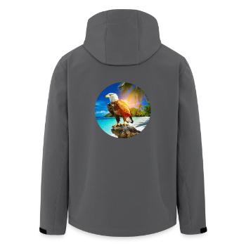 Adler am Eagle Beach Aruba Sommerurlaub - Recycelte Männer Softshell-Jacke von Stanley/Stella - Anthrazit - Hinten - AI Model Male 185 light (185cm)