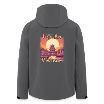 Hoi An Vietnam Urlaub Asien Sonnenuntergang - Recycelte Männer Softshell-Jacke von Stanley/Stella - Anthrazit - Hinten - AI Model Male 185 light (185cm)
