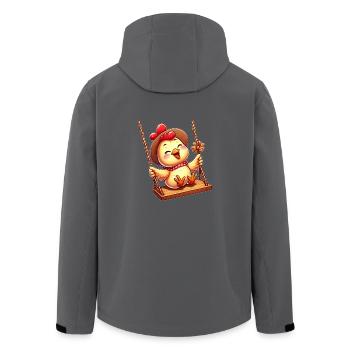 Huhn Küken schaukeln Spielplatz Freude - Recycelte Männer Softshell-Jacke von Stanley/Stella - Anthrazit - Hinten - AI Model Male 185 light (185cm)