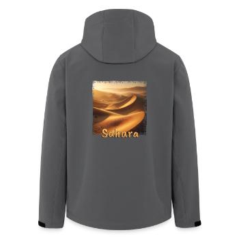 Sahara Wüste goldene Sanddünen Landschaft - Recycelte Männer Softshell-Jacke von Stanley/Stella - Anthrazit - Hinten - AI Model Male 185 light (185cm)