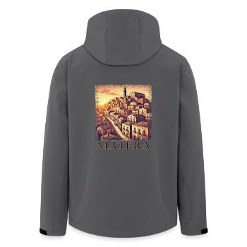 Matera Italien Urlaub Süden Sonnenuntergang - Recycelte Männer Softshell-Jacke von Stanley/Stella - Anthrazit - Hinten - AI Model Male 185 light (185cm)