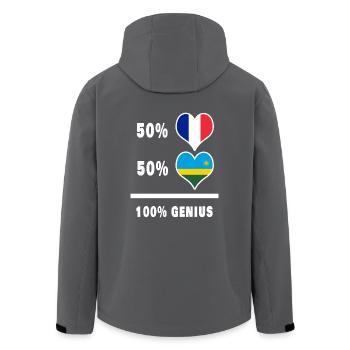 Das Frankreich und Ruanda Genie / Geschenk - Recycelte Männer Softshell-Jacke von Stanley/Stella - Anthrazit - Hinten - AI Model Male 185 light (185cm)