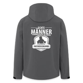 Biker Shirt Männer - Motorrad Kombi - Recycelte Männer Softshell-Jacke von Stanley/Stella - Anthrazit - Hinten - AI Model Male 185 light (185cm)