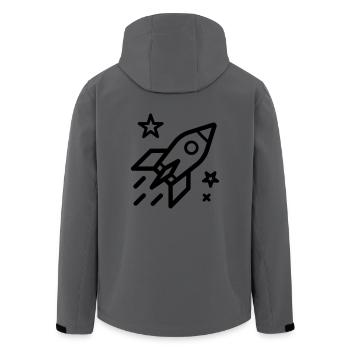 Rakete - Recycelte Männer Softshell-Jacke von Stanley/Stella - Anthrazit - Hinten - AI Model Male 185 light (185cm)