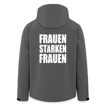 frauen stärken frauen - Recycelte Männer Softshell-Jacke von Stanley/Stella - Anthrazit - Hinten - AI Model Male 185 light (185cm)