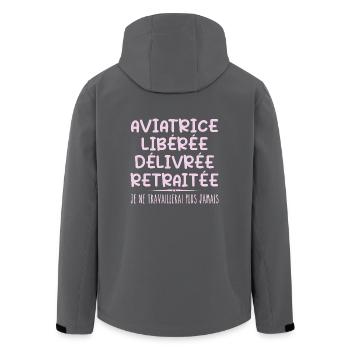 Aviator feiert Ruhestand mit humorvollem Geschenk - Recycelte Männer Softshell-Jacke von Stanley/Stella - Anthrazit - Hinten - AI Model Male 185 light (185cm)