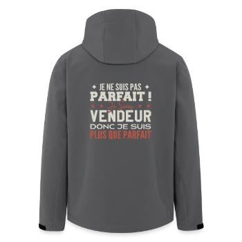 Verkäufer, der Traumberuf im Rampenlicht - Recycelte Männer Softshell-Jacke von Stanley/Stella - Anthrazit - Hinten - AI Model Male 185 light (185cm)