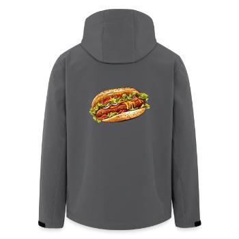 Verlockender Hot Dog mit Zwiebeln, Salat und Sauce - Recycelte Männer Softshell-Jacke von Stanley/Stella - Anthrazit - Hinten - AI Model Male 185 light (185cm)