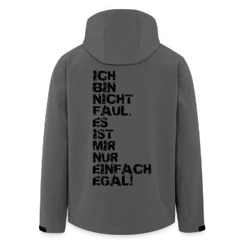 I'm not lazy v1 - Men’s Recycled Softshell Jacket by Stanley/Stella - anthracite - Back - AI Model Male 185 light (185cm)