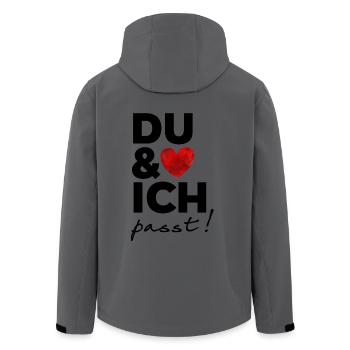 You & Me Fits - Sweat à capuche drôle de la Saint-Valentin - Veste softshell homme en polyester recyclé Stanley/Stella - charbon - Dos - AI Model Male 185 light (185cm)