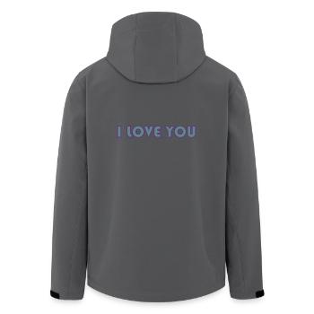 PAPA. FÊTE DES PÈRES. BONNE FÊTE PAPA. BONNE FÊTE - Veste softshell homme en polyester recyclé Stanley/Stella - charbon - Dos - AI Model Male 185 light (185cm)