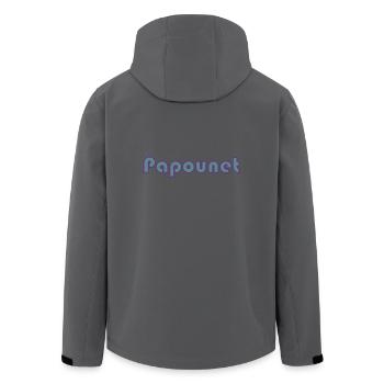 FÊTE DES PÈRES. BONNE FÊTE PAPA. PAPA. BONNE FÊTE. - Veste softshell homme en polyester recyclé Stanley/Stella - charbon - Dos - AI Model Male 185 light (185cm)