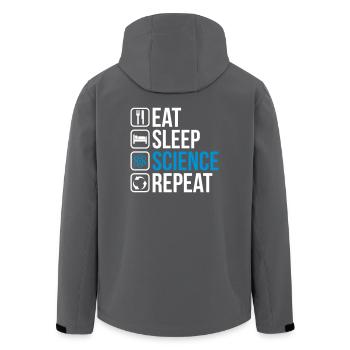 Eat Sleep Science Repeat - Recycelte Männer Softshell-Jacke von Stanley/Stella - Anthrazit - Hinten - AI Model Male 185 light (185cm)