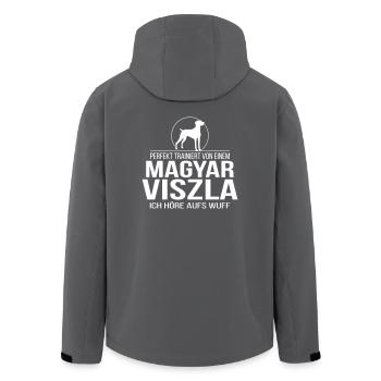 MAGYAR VIZSLA ich höre aufs wuff Wilsigns Hunde - Recycelte Männer Softshell-Jacke von Stanley/Stella - Anthrazit - Hinten - AI Model Male 185 light (185cm)