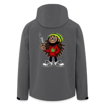 Dreadlock Smoker - Stoned man - High & Happy - Recycelte Männer Softshell-Jacke von Stanley/Stella - Anthrazit - Hinten - AI Model Male 185 light (185cm)