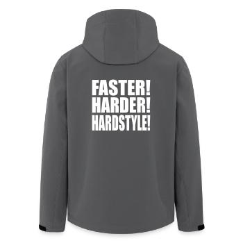 Faster Harder Hardstyle DE - Recycelte Männer Softshell-Jacke von Stanley/Stella - Anthrazit - Hinten - AI Model Male 185 light (185cm)