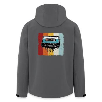 Retro Kassette schmelzend - Recycelte Männer Softshell-Jacke von Stanley/Stella - Anthrazit - Hinten - AI Model Male 185 light (185cm)