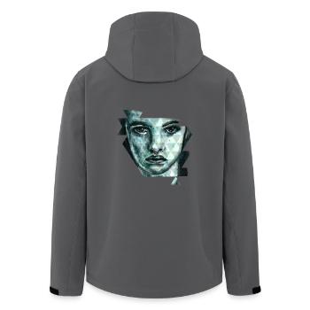 Gesicht - Recycelte Männer Softshell-Jacke von Stanley/Stella - Anthrazit - Hinten - AI Model Male 185 light (185cm)