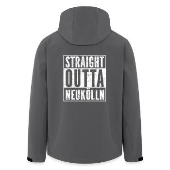 STRAIGHT OUTTA NEUKÖLLN lustiges Berlin Shirt - Recycelte Männer Softshell-Jacke von Stanley/Stella - Anthrazit - Hinten - AI Model Male 185 light (185cm)