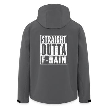 STRAIGHT OUTTA FRIEDRICHSHAIN Berlin Shirt F-HAIN - Recycelte Männer Softshell-Jacke von Stanley/Stella - Anthrazit - Hinten - AI Model Male 185 light (185cm)
