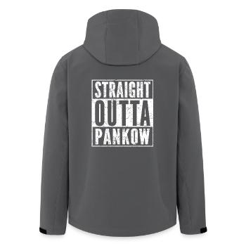 STRAIGHT OUTTA PANKOW lustiges Berlin Shirt - Recycelte Männer Softshell-Jacke von Stanley/Stella - Anthrazit - Hinten - AI Model Male 185 light (185cm)