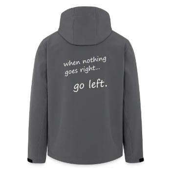 when nothing goes right... go left - Motivation - Recycelte Männer Softshell-Jacke von Stanley/Stella - Anthrazit - Hinten - AI Model Male 185 light (185cm)