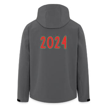 2024. JAHR. ALLES GUTE ZUM NEUEN JAHR. SILVESTER - Recycelte Männer Softshell-Jacke von Stanley/Stella - Anthrazit - Hinten - AI Model Male 185 light (185cm)