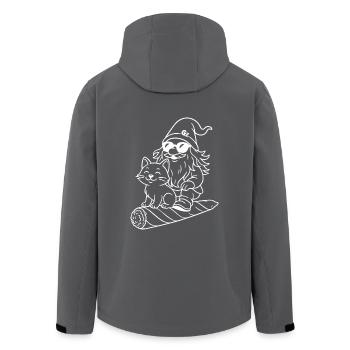 Cooler Zwerg auf fliegendem Joint mit Katze - Recycelte Männer Softshell-Jacke von Stanley/Stella - Anthrazit - Hinten - AI Model Male 185 light (185cm)