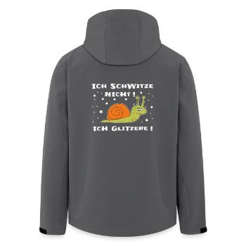 Ich schwitze nicht ich glitzere - Recycelte Männer Softshell-Jacke von Stanley/Stella - Anthrazit - Hinten - AI Model Male 185 light (185cm)