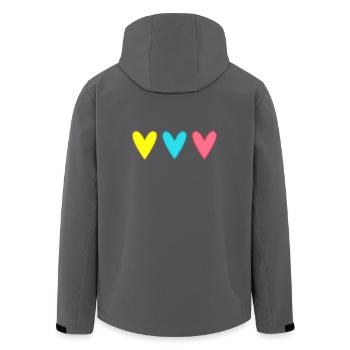 HERZ. HERZ. HEILIGER VALENTINSTAG. LIEBE. LIEBE. PAAR. - Recycelte Männer Softshell-Jacke von Stanley/Stella - Anthrazit - Hinten - AI Model Male 185 light (185cm)