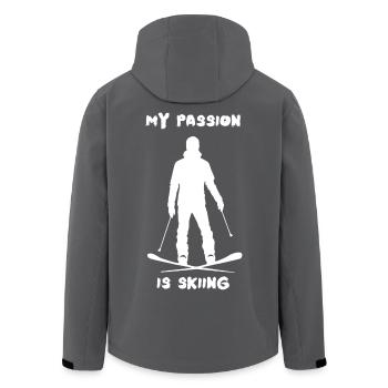 My passion is Skiing - Recycelte Männer Softshell-Jacke von Stanley/Stella - Anthrazit - Hinten - AI Model Male 185 light (185cm)