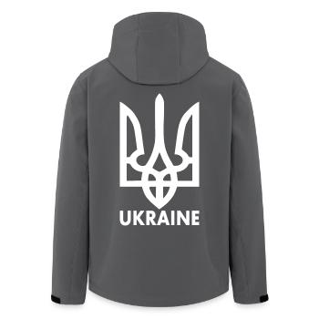 Ukraine - Recycelte Männer Softshell-Jacke von Stanley/Stella - Anthrazit - Hinten - AI Model Male 185 light (185cm)