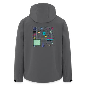 Eldram's Eighties Abstract 01 - Recycelte Männer Softshell-Jacke von Stanley/Stella - Anthrazit - Hinten - AI Model Male 185 light (185cm)