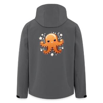 Lebkuchen Oktopus - Recycelte Männer Softshell-Jacke von Stanley/Stella - Anthrazit - Hinten - AI Model Male 185 light (185cm)