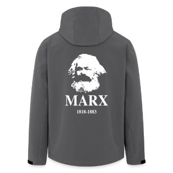 Karl Marx 200. Geburtstag - Recycelte Männer Softshell-Jacke von Stanley/Stella - Anthrazit - Hinten - AI Model Male 185 light (185cm)