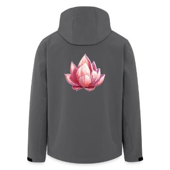 Lotusblüte - Recycelte Männer Softshell-Jacke von Stanley/Stella - Anthrazit - Hinten - AI Model Male 185 light (185cm)