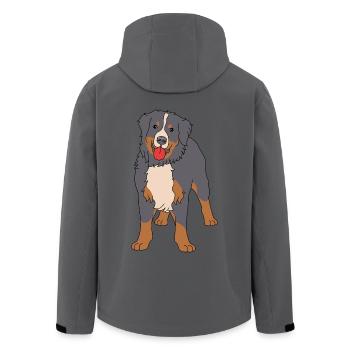 Berner Sennenhund - Recycelte Männer Softshell-Jacke von Stanley/Stella - Anthrazit - Hinten - AI Model Male 185 light (185cm)