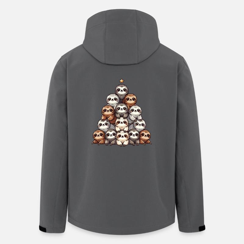 Modèle d’arbre de Noël paresseux - Veste softshell homme en polyester recyclé Stanley/Stella - charbon