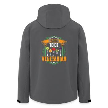 Proud to be Vegetarian - Recycelte Männer Softshell-Jacke von Stanley/Stella - Anthrazit - Hinten - AI Model Male 185 light (185cm)