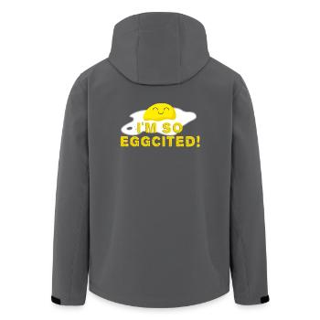I'm so eggcited Spiegelei Lustig - Recycelte Männer Softshell-Jacke von Stanley/Stella - Anthrazit - Hinten - AI Model Male 185 light (185cm)
